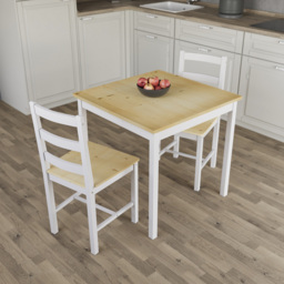 VIDA DESIGNS Yorkshire 2 Seater Dining Set White and Pine - Wilko - thumbnail 5