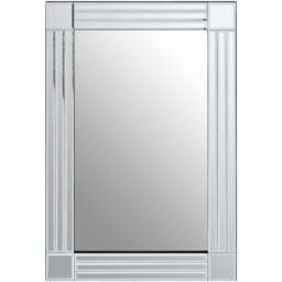 Premier Housewares Sana Rectangular Linear Wall Mirror - Size: 90 x 60cm - Wood - Wilko - thumbnail 1