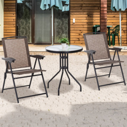 Outsunny 2 Seater Foldable Bistro Set Brown - Wilko