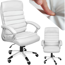 tectake Paul White Height Adjustable Padded Office Chair - Size: 124 x 66 x 60cm - Wilko - thumbnail 3