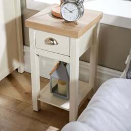 Home Source Avon Single Drawer Off White Slim Bedside Table - Wilko
