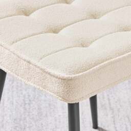 Furniturebox Boston Set of 2 Cream and Black Boucle Fabric Dining Chair - White - Wilko - thumbnail 4