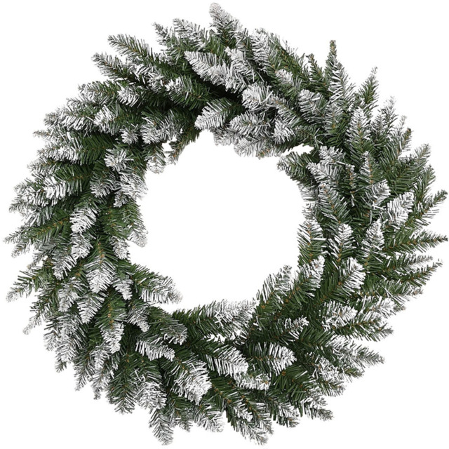 Samuel Alexander Snow Tipped Christmas Wreath Green 60cm - Size: 60 x 60 x 60cm - Wilko - image 1