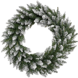Samuel Alexander Snow Tipped Christmas Wreath Green 60cm - Size: 60 x 60 x 60cm - Wilko
