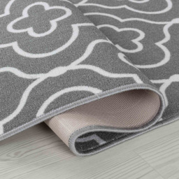 Desire Rugs Havana Grey Quatrefoil Anti Slip Door Mat 120 x 67cm - Size: 67 x 120cm - Wilko - thumbnail 4