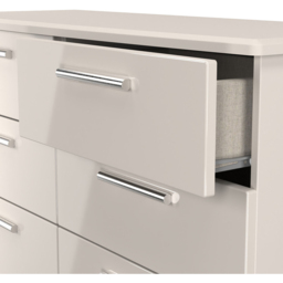 Crowndale Knightsbridge 6 Drawer Kashmir Gloss Wide Chest of Drawers Ready Assembled - Kashmir Gloss & Kashmir - Wilko - thumbnail 7