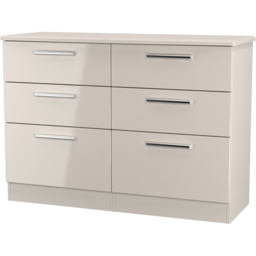 Crowndale Knightsbridge 6 Drawer Kashmir Gloss Wide Chest of Drawers Ready Assembled - Kashmir Gloss & Kashmir - Wilko - thumbnail 4