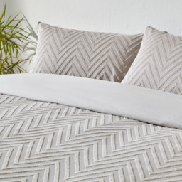 Yard Chevron Single Stone Duvet Set - Grey - Yard Living - Wilko - thumbnail 3