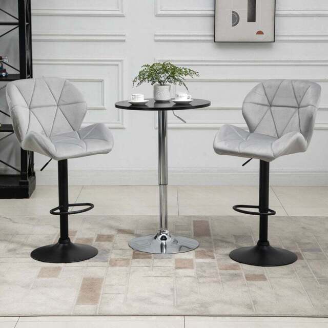 Portland Light Grey Adjustable Bar Stool Set of 2 - Wilko - image 1