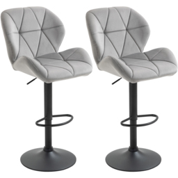 Portland Light Grey Adjustable Bar Stool Set of 2 - Wilko - thumbnail 3