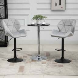 Portland Light Grey Adjustable Bar Stool Set of 2 - Wilko - thumbnail 1