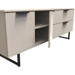 Crowndale Hong Kong 2 Door 2 Drawer Kashmir Ash Sideboard - Size: 40 x 145 x 62cm - White - Wilko - thumbnail 7