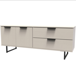 Crowndale Hong Kong 2 Door 2 Drawer Kashmir Ash Sideboard - Size: 40 x 145 x 62cm - White - Wilko - thumbnail 3