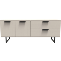 Crowndale Hong Kong 2 Door 2 Drawer Kashmir Ash Sideboard - Size: 40 x 145 x 62cm - White - Wilko - thumbnail 4