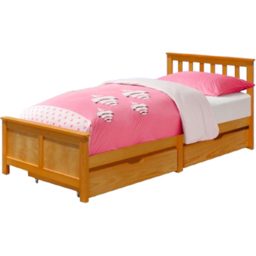 Comfy Living Single Caramel Wooden Bed with 2 Drawer - Brown - Wilko - thumbnail 3