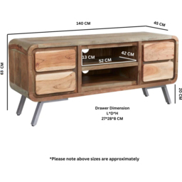 Brooklyn Aleiny 4 Drawer 2 Shelf Wooden Plasma Media Unit - Brown - Wilko - thumbnail 6