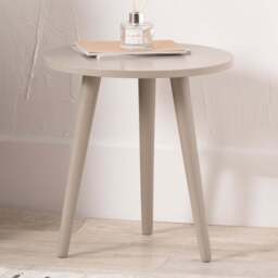 Pacific Lifestyle Devonshire Putty Cream Pine Wood Round Side Table - Size: 42 x 40 x 40cm - Grey - Wilko