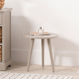 Pacific Lifestyle Devonshire Putty Cream Pine Wood Round Side Table - Size: 42 x 40 x 40cm - Grey - Wilko - thumbnail 6