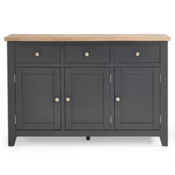 Julian Bowen Bordeaux 3 Door 3 Drawer Dark Grey Sideboard - Size: 40 x 128 x 86cm - Wilko - thumbnail 4