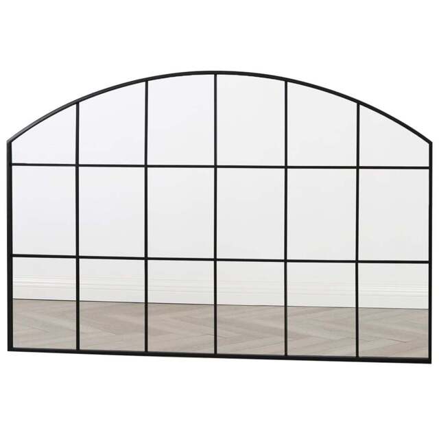 Aion Industrial Arch Black Framed Wall Mirror 120 x 80cm - Home Garden Direct - Wilko - image 1
