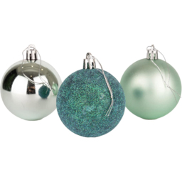 Shatchi 5cm Turquoise Shatterproof Christmas Bauble 24 Pack - Blue - Wilko - thumbnail 3