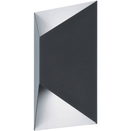 EGLO Predazzo 2L LED Anthracite and White Exterior Wall Light - Size: 14.0 x 7.5 x 21.0cm - Black - Wilko