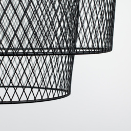 ValueLights Sigmund 2 Tier Matt Black Mesh Pendant Shade - Size: 30 x 30 x 30cm - Wilko - thumbnail 7