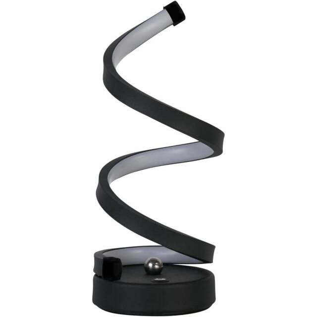 Lighting Collection Curls Black Rechargeable LED Table Lamp - Size: 34.3 x 13 x 13cm - Wilko - image 1