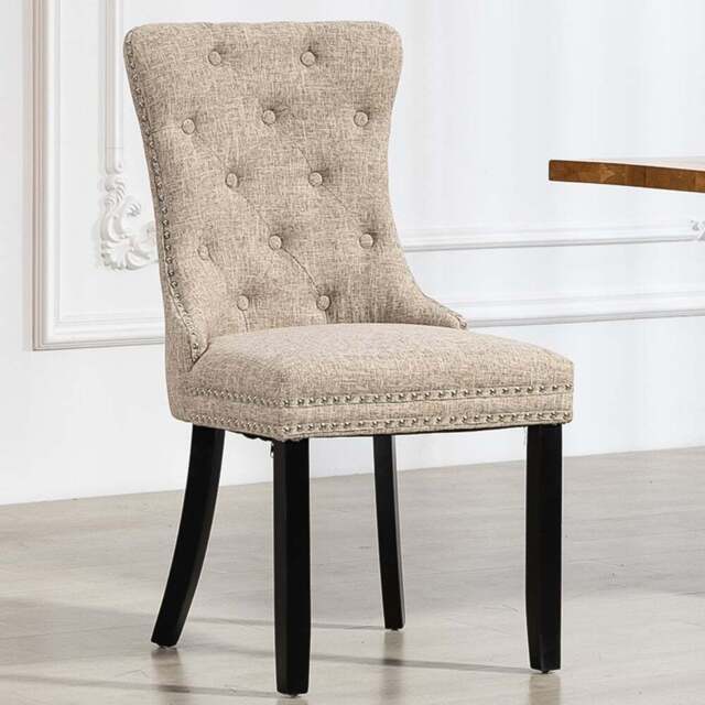 Artemis Home Rivara Set of 2 Light Brown Fabric Dining Chair - Wilko - image 1