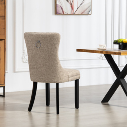 Artemis Home Rivara Set of 2 Light Brown Fabric Dining Chair - Wilko - thumbnail 5
