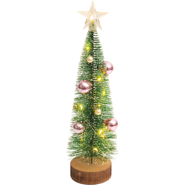 Xmas Haus Pink Baubles Light Up Christmas Tree 27.5cm - Size: 275 x 65 x 65cm - Wilko - image 1