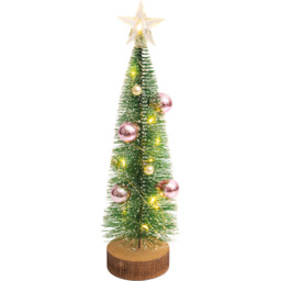 Xmas Haus Pink Baubles Light Up Christmas Tree 27.5cm - Size: 275 x 65 x 65cm - Wilko