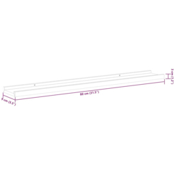 vidaXL 80cm Set of 2 Black Frame Ledge Floating Wall Shelf - Size: 3 x 9 x 9cm - Wilko - thumbnail 7