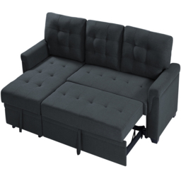 Furniture One 3 Seater Dark Grey Linen Corner Storage Sofa Bed - Wilko - thumbnail 4