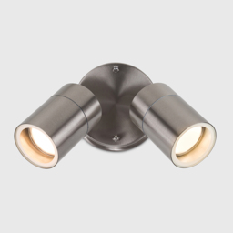 ValueLights Barrow Silver 2 Light Wall Spotlight - Size: 17 x 24 x 24cm - Wilko - thumbnail 6