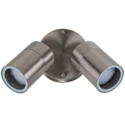 ValueLights Barrow Silver 2 Light Wall Spotlight - Size: 17 x 24 x 24cm - Wilko