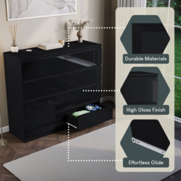 Vida Designs Glinton 8 Drawer Black Chest of Drawers - Wilko - thumbnail 7