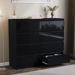 Vida Designs Glinton 8 Drawer Black Chest of Drawers - Wilko - thumbnail 5