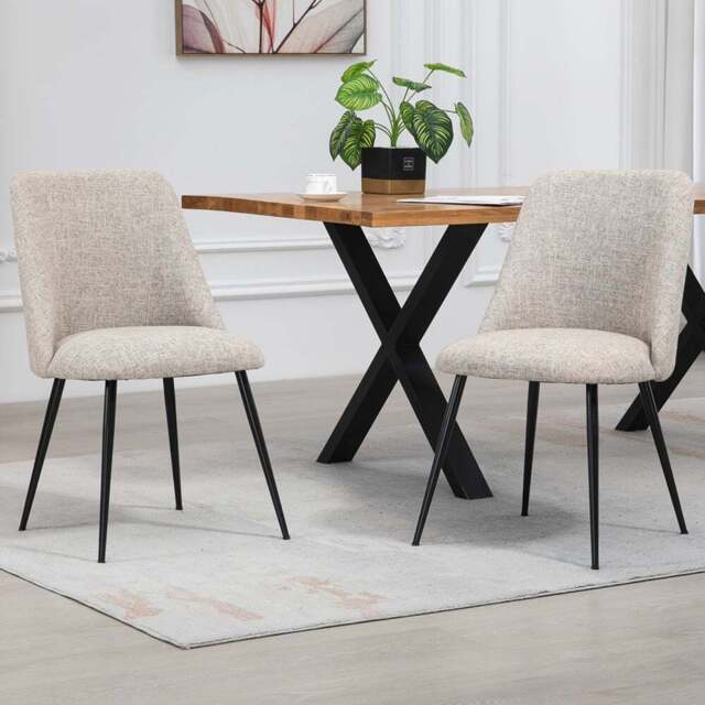 Artemis Home Morandi Set of 2 Brown Fabric Dining Chairs - Wilko - image 1