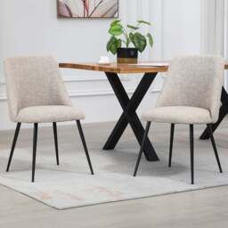 Artemis Home Morandi Set of 2 Brown Fabric Dining Chairs - Wilko