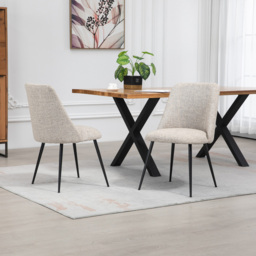 Artemis Home Morandi Set of 2 Brown Fabric Dining Chairs - Wilko - thumbnail 5