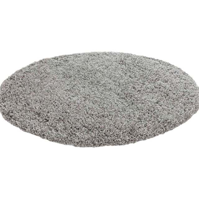 Desire Rugs Oxford Grey Plain Round Shaggy Rug 120 x 120cm - Wilko - image 1
