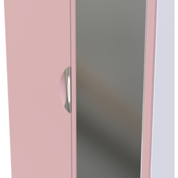 Crowndale Camden 2 Door Kobe Pink and White Wardrobe with Mirror Door Ready Assembled - Kobe Pink & White - Wilko - thumbnail 7