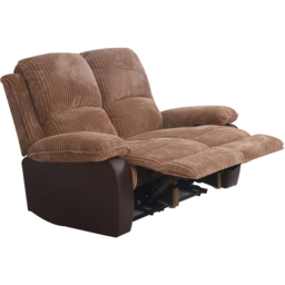 Brooklyn 2 Seater Brown Jumbo Cord Manual Recliner Sofa - Wilko - thumbnail 4