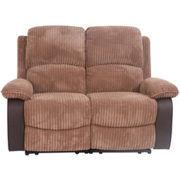 Brooklyn 2 Seater Brown Jumbo Cord Manual Recliner Sofa - Wilko - thumbnail 3