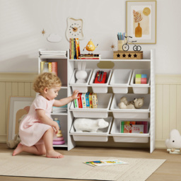 AIYAPLAY 8 Bins White Toy Storage Unit - Size: 100 x 30 x 112.5cm - Wilko - thumbnail 5