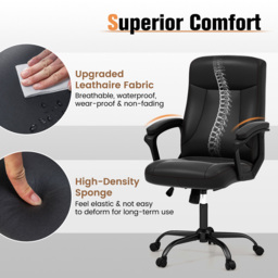 Costway Black Ergonomic High Back Swivel Office Chair - Size: 68 x 54 x 26cm - Multi - Wilko - thumbnail 5