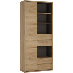Florence Shetland Single Door 4 Drawer 4 Shelf Wide Bookcase - Brown - Furniture To Go - Wilko - thumbnail 3