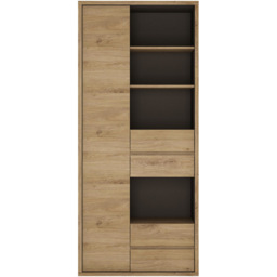 Florence Shetland Single Door 4 Drawer 4 Shelf Wide Bookcase - Brown - Furniture To Go - Wilko - thumbnail 4