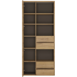 Florence Shetland Single Door 4 Drawer 4 Shelf Wide Bookcase - Brown - Furniture To Go - Wilko - thumbnail 5